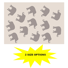 Beige Fleece Blanket with Brown Elephants